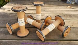 Lot 6 Antique Wooden Textile Spool Twister Bobbins Willimantic Thread Mill 8 25 