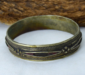Extremely Ancient Viking Bracelet Antique Bronze With Stones Artifact Rare Type