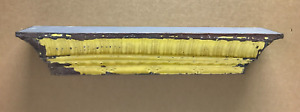 Architectural 30 Mantel Destressed Reclaimed Tin Shelf Yellow Old Vtg 1850 23b