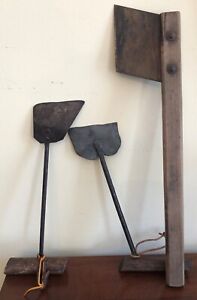 Lot Of 3 Handheld Antique Primitive Farm Burley Tobacco Knife Cutter Axe Tools
