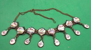 Necklace Islamic Antique Matching Braceletenamel On Copper