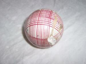 Antique Scottish Pottery Carpet Ball Bowl C1880 Tartan Plaid Pattern