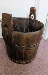 Antique Rustic Oak Bucket
