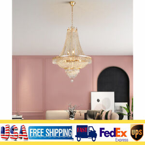 Crystal Chandelier French Empire Large Foyer Ceiling Light Gold Pendant Lamp Usa