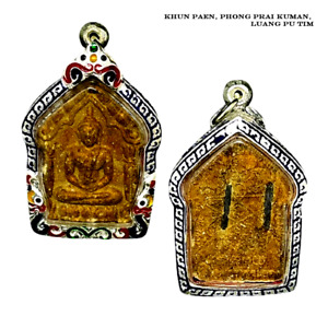Phra Khun Paen Lp Tim Thai Buddha Amulet Magic Charm Talisman Pendant Old Rare