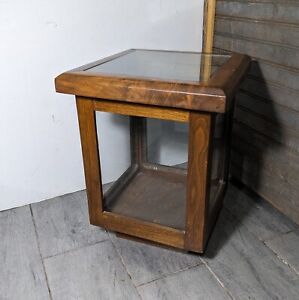 Vintage Wood Glass Store Counter Display Case Box Showcase Cabinet Vitrine