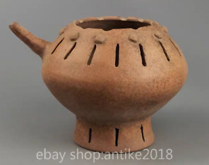 10 6 Ancient Neolithic Majiayao Culture Red Pottery Hollow Out Pot Jar Crock
