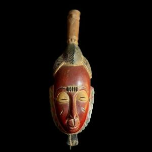 Vintage Hand Carved Wooden Tribal African Art Face Mask African Guro Baule 9800