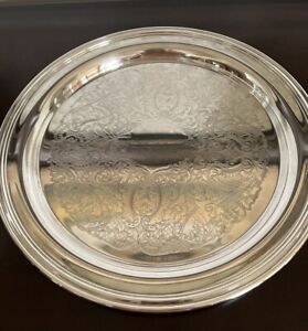Vintage Oneida 12 Round Silver Plated Tray