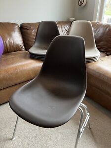Herman Miller Charles Eames Plastic Side Shell Chocolate Brown Griege