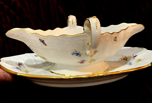 Antique 19thc Meissen Dresden Porcelain Kaiser Wilhelm Ii Sauce Dish Bugs Bugs