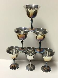 El Delberti Silver Plated Wine Goblets Set Of 6 From The 1970 S