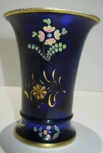 Antique 19th English Century Blue Spode Porcelain Trumpet Vase Pattern 3220