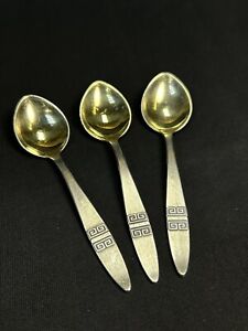 Vintage Russian 916 Marked Silverware Silver Coffee Spoon Set Of 3