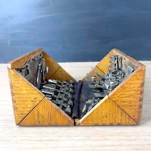Singer Antique 1889 Wooden Puzzle Box With Attachments Brown Felt