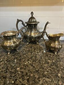 Vintage Silverplate Coffee Tea Service Lancaster Rose By Poole