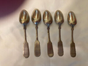 German Silver Antique Spoons 5 Rare M S C Appr 5 