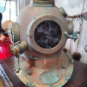New Rare Antique Diving Divers Helmet Mark V Vintage Navy Us Sea Deep Scuba Gift