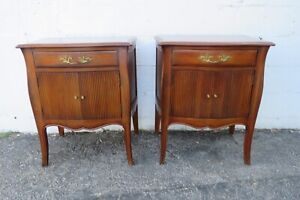 French Solid Walnut Nightstands End Side Bedside Tables A Pair 5384