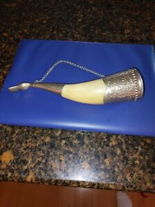 Russian 875 Silver And Niello Drinking Cup Horn With Duck Head Mouth 5578 
