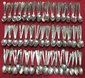 150 Pc Silverplated 6 Teaspoons Antique To Vintage Pattern Mix