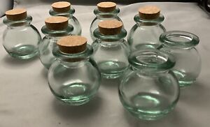 Vintage Glass Apothecary Green Glass Jars Set Of 9 7 With Corks