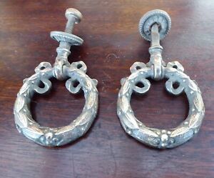 2 Gothic Brass Carrying Handles For A Box Length 4 And A Quarter Inch 1820