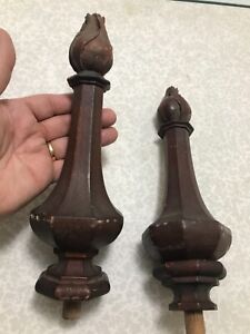 Vintage Antique Flame Finial Turned Clock Bed Mahogany Finial Great Condition