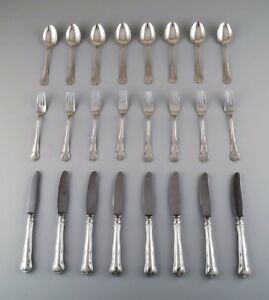 C M Cohr 8 Person S Complete Saxon Flower Dinner Cutlery Of Silver