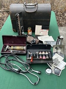 1930s Doctor Leather Bag German Made W Contents Photos Doctor Served Ww2