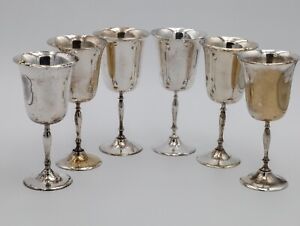 Vintage Leonard E P N S Silverplate Wine Glasses Goblets Set Of 5 Plus 1 Other