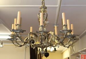 Vintage French Rococo Revival Style 10 Light Chandelier