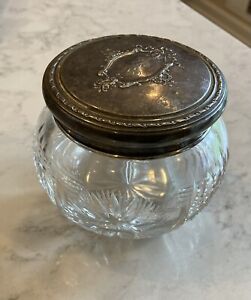 Antique Cut Glass Jar With Lid