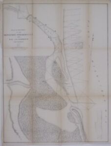 1853 Gunnison Survey Map For New Channel From Milwaukee River To Lake Michigan