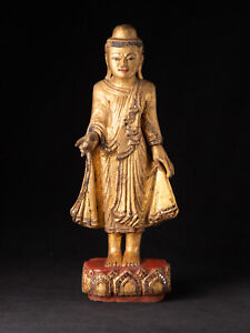 Antique Wooden Mandalay Buddha From Burma 19th Century