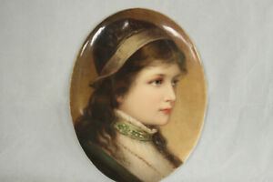 Berlin Signed Kpm Oval Porcelain Plaque Beautiful Woman 100 Hand Painted