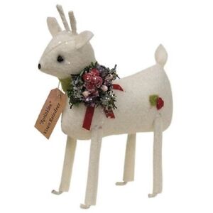 New Primitive Reindeer Sprinkles Christmas Vixen White Cloth 7 Tx5 5 Wx1 5 D