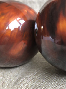 Vintage Carpet Balls Bowls Treacle Glaze Decorative Spheres Treacleware