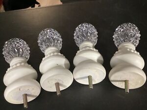 Set Of 4 Matching Finials Curtain Rod Ends Banisters Post Tops Canopy Tops