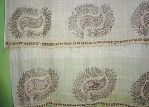 Embroidery Textile Hammam Antique 18th C Ottoman Gold Silver Metallic Yaglik 