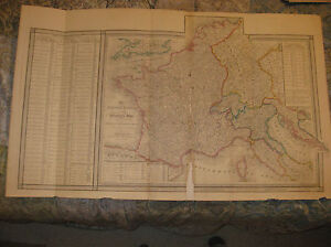 Huge Gorgeous Folio Size Antique 1844 France Italy Empire Kingdom Wyld Hdclr Map