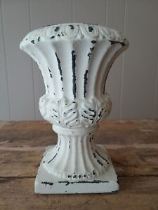 Vintage Clay Urn Vase Planter With Matte Distressed Finish Square Base