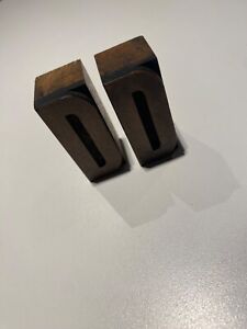Antique Wood Carved Printing Press Blocks Set Of 4 Letters Dd 2 Tall
