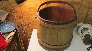 Antique Wood Firkin Bucket