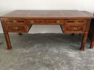 John Widdicomb Company Partner Antique Desk All Wood Walnut Inlaid