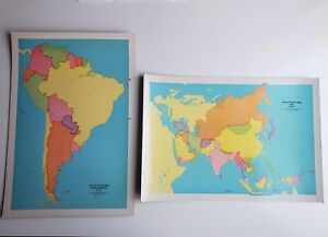 Vintage Classroom Maps Dry Erase Maps South America Map Dry Erase Asia Map