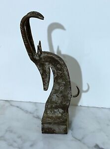 Rare Old Metal Bambara People Statue Of An Antelope S Head From Mali