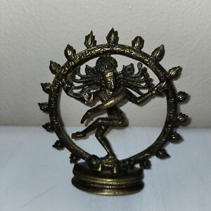 Vintage Old Indian Bronze Shiva Lord Of The Dance Statue 