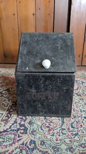 Antique Early Primitive Metal Tin General Store Coffee Grain Box 10 25 