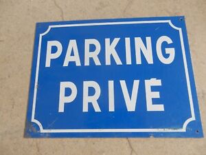 Parking Priv French Vintage Street Sign Used With Scuffs Private Parking B